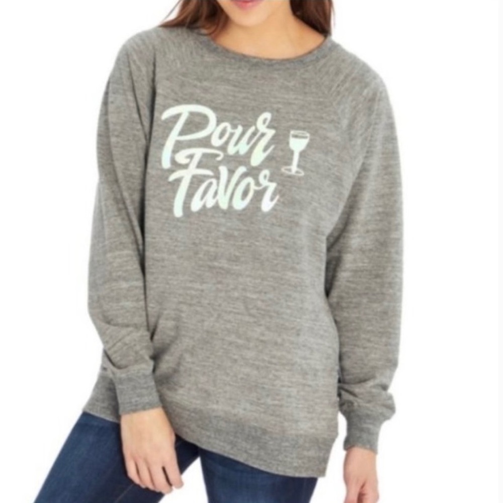 Wildfox Pour Favor Graphic Oversized Tunic Sweatshirt